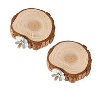 Mipcase Lot de 2 en pour Hamsters Cochons d'Inde et Perroquets Plateforme Débout Support Multi-Usages Accessoire de Cage à Oiseaux Décor Naturel