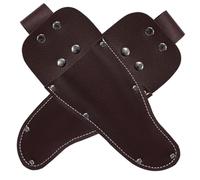 Mipcase Lot de 2 Étuis en Cuir Véritable Marron pour Sécateur, Housse de Protection Légère et Solide pour Ciseaux de Jardinage, Porte-Outils Pratique pour Rangement et Transport