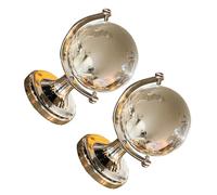 Mipcase Lot de 2 Globes Terrestres Miniatures en Verre Borosilicate 4 CM Décoration de Bureau Élégante Globe Éducatif Décoratif Stable et Compact Accessoire Ornemental pour Intérieur