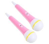 Mipcase Lot De 2 Microphones De Simulation en PVC Rose pour Enfant Accessoire De Costume pour Karaoké