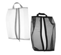 Mipcase Lot de 2 Paquet à Chaussures de Voyage en Filet Respirant Grosse Taille Noir et Gris Organisateurs Pliables et Légers pour Valise Paquet à Chaussures de Sport et Rangement