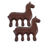 Mipcase Lot de 2 Peignes de Massage Cuir Chevelu en Bois de Santal Doré 2026, Masseur D'acupression Portable pour Soin Spa Cheveux, Stimulateur Méridien et Exfoliant Capillaire Relaxant
