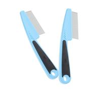 Mipcase Lot De 2 Peignes Fins En Acier Inoxydable Antipelliculaire, Peigne Du Cuir Chevelu Pour Garçon Et Filles, Adultes Et Animaux, Démêlant, Usage Professionnel, Bleu Et Noir