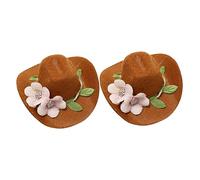 Mipcase Lot De 2 Petits Chapeaux De Bouteille De Vin en Feutre, Décoration DIY Délicate, Accessoire Festif pour Fêtes Et Célébrations, Couleur Fleur, Décorations De Bouteilles pour Ambiance Joyeuse