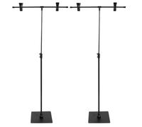 Mipcase Lot de 2 Porte-Bannières de Table en Métal Forme T Pinces Support D’Affiche Réglable en Hauteur et Angle Présentoir Publicitaire Compact pour Menus et Panneaux Comptoir et