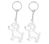 Mipcase Lot de 2 Porte-Clés Souvenirs en Poils de Chien Transparents Médaillon Commémoratif Compact pour Animaux de Compagnie Accessoire Sentimental Léger pour Paquet et Voyage