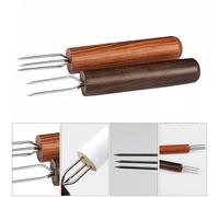 Mipcase Lot de 2 Rallonges de Moxibustion en Bois précieux et Ébène Prolongateur de Rouleau de Moxa Aiguilles d'Extension Sûres et Compactes pour Moxibustion à Domicile Outil de