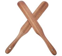 Mipcase Lot de 2 Spatules Bois D'acacia 33x4 Cm, Racloir Naturel pour Pâte au Levain, Pagaies Polyvalentes pour Cuisson, Mélange, Raclage, Compatibles Revêtements Antiadhésifs, Outil