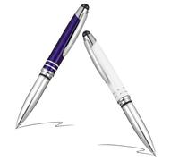 Mipcase Lot de 2 Stylos à Bille Multifonction Stylet Capacitif et Lampe Torche en Métal, Design Simple et Professionnel pour Bureau et Peinture