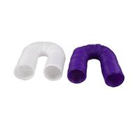 Mipcase Lot de 2 Tunnels pour Petits Animaux de Compagnie Tunnel pour Hamster et Gerbille en Plastique Blanc et Violet Extensible et Résistant aux Morsures D’agilité pour Cage de Rongeurs