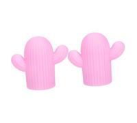 Mipcase Lot de 2 Veilleuses Cactus Rose en Silicone Douce, Lampe D'ambiance LED Décorative pour Chambre à Coucher, Lumière de Chevet Apaisante pour Décoration Intérieure et Nuit