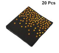 Mipcase Lot de 20 Serviettes Jetables à Pois Noir, Serviettes de Table en Papier pour Fêtes, Anniversaires, Décoration Événementielle, Usage Unique pour Dîner et Réunion