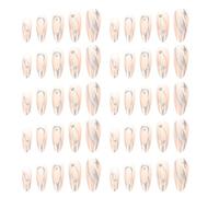 Mipcase Lot de 24 Faux Ongles à Coller à Couverture Intégrale avec Motif Flamme Argentée et Rivets, Autocollants pour Ongles Courts, Réutilisables, pour Manucure Féminine et Décoration