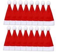 Mipcase Lot de 25 Chapeaux De Noël Miniatures pour Bouteille De Vin, Mini Ornement en Tissu Rouge Et Blanc, Décoration Festive De Table De Noël, Accessoire De Fête Saisonnier