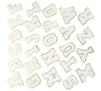 Mipcase Lot de 26 Patchs Thermocollants Alphabet Anglais Autocollants Patchs de Réparation pour Vêtements T-Shirts Paquet et Chapeaux Couleur Blanche Faciles à Appliquer pour