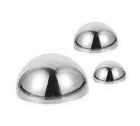 Mipcase Lot de 3 Demi-Sphères Décoratives en Acier Inoxydable Poli Miroir Boule Creuse Résistante à la Corrosion pour Décoration Intérieure et Extérieure Accessoire de Décoration Murale