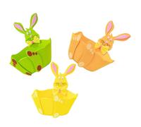 Mipcase Lot de 3 Paniers Lapin en Feutrine Colorés - Seaux Décoratifs de Pâques Légers et Résistants - Paquet de Rangement Festifs pour Chasse aux Œufs et Décoration de Table Printemps