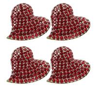 Mipcase Lot de 4 Broches de Cœur Étincelantes Broches pour Femme Légères et Délicates Accessoires Mode pour Saint-Valentin Mariage et Fête Bijoux Fantaisie Élégants