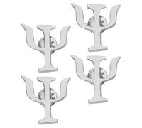 Mipcase Lot de 4 Broches Psychologie Vintage en Alliage Métal Argenté Épingles pour Veste de Costume Chemise et Paquet à Dos Bijou Unisexe pour Passionnés Étudiants et Professionnels