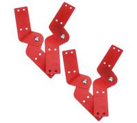 Mipcase Lot de 4 Charnières D’Échelle Pliante en Acier Galvanisé Rouge Vif Supports Robustes Multifonctionnels pour Échelle de Grenier Kit de Remplacement pour Escalier Pliant Fixation