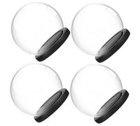 Mipcase Lot de 4 Cloches en Verre Transparentes avec Socle Noir Diamètre 10 CM Protection Anti-Poussière pour Fleurs Préservées et Micro-Paysages Décoration Élégante pour Maison et