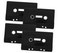 Mipcase Lot De 4 Décorations Murales Cassette Vintage en Plastique Noir, Ornement Cassette Audio Vierge pour Bureau, Salon Ou Salle D'étude, Style Rétro DIY, Décoration Créative Et Nostalgique