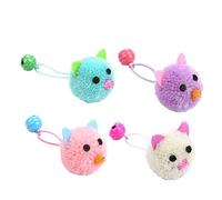 Mipcase Lot De 4 Jouets Colorés pour Chat Clochette Souris Peluche Douce À Mordre pour Le Bien-être des Animaux Et Lamélioration De Lhumeur