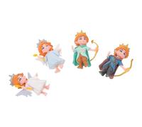 Mipcase Lot de 4 Mini-Figurines Princes et Princesses en Résine Décorations de Gâteau et Cupcakes pour Mariage Fiançailles Saint-Valentin - Mini Ornements de Paysage Romantiques