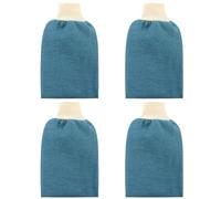 Mipcase Lot de 4 Moufles Exfoliants de Bain Double Face Épais, Doux et Absorbants, Format Compact pour Salle de Bain et Voyages, Serviette de Toilette Pratique, Couleurs Couleur Aléatoire