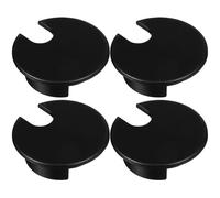 Mipcase Lot de 4 Passe-Câbles Noirs 35 MM pour Bureau Cache-Trous en Plastique Œillets en Laiton Gestion des Câbles pour Table D’Ordinateur et Mobilier de Bureau Installation Rapide et