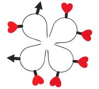Mipcase Lot de 4 Serrage-têtes Saint-valentin de Cœur Rouge, Accessoires Légers pour Cheveux, Bandeaux Photo pour Fête, Mariage, Anniversaire et Déguisement, Set Mixte 2 Doubles Cœurs 2