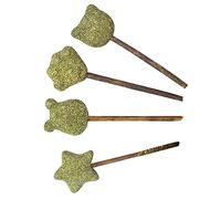 Mipcase Lot de 4 Sucettes à l'herbe à Chat Collation Favorisant la Digestion Jouet à pour Bâtonnets Naturels et