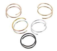 Mipcase Lot De 5 Anneaux De Nez En Acier Inoxydable à Double Spirale, Bijoux De Nez Métalliques Multicolores, Taille 0.8 * 10 Mm, Pour Piercing Simple Femme Et Homme, Décoration De Fête Et Quotidien