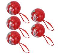 Mipcase Lot de 5 Boîtes à Bonbons de Noël en Fer Blanc 68 CM Boules à Suspendre Décoratives Illustrations Père Noël Petites Boîtes Métalliques Vintage pour Présents et Décorations