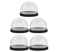 Mipcase Lot de 5 Cloches Transparentes en Plastique Demi-Sphériques Protection Anti-Poussière pour Fleurs Stabilisées Desserts et Objets Décoratifs Mini Cloches Ovales pour