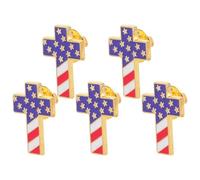 Mipcase Lot de 5 Épinglettes en Alliage pour Costumes, Broches Patriotiques de Croix Drapeau Américain, Accessoires 4 Juillet et Cérémonies, Insignes pour Vestes et Chapeaux
