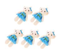Mipcase Lot De 5 Mini en Peluche pour Mariage Pendentifs Figurines d'ours Miniatures À Suspendre Jouets pour Petits Animaux Pendentifs Multifonctions Décoration