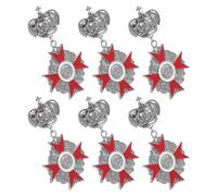 Mipcase Lot de 6 Broches Couronne en Alliage Épingles de Col Vintage Légères pour Hommes et Femmes Médaille Prince Rétro Accessoires Mode pour Fêtes et Occasions Formelles