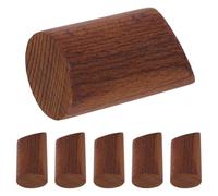 Mipcase Lot de 6 Crochets Muraux Décoratifs en Bois de Noyer Massif, Style Campagnard, Diamètre Court 6 Cm, Crochets Porte-serviettes et Porte-vêtements pour Salle de Bain, la Cuisine