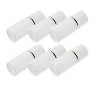 Mipcase Lot de 6 Flacons Applicateurs Éponge 20 Ml Blancs, Bouteilles Rechargeables pour Cosmétiques et Remède, Usage Externe, Voyage, Bouchon Blanc Filet Doré
