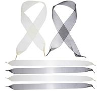 Mipcase Lot de 6 Lacets Plats Larges en Ruban Organza Transparent, 3 Beige 3 Noir, 0,6 M, Lacets Décoratifs pour Chaussures de Sport, Baskets, Bottes, Adaptés Femmes, Filles et Garçon