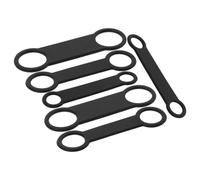 Mipcase Lot de 6 Porte-Médailles Élastiques en Silicone Noir Tailles S M L Bande Extensible Silencieuse pour Collier Chien Bracelet de Rechange Anti-Bruit Accessoires