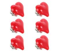 Mipcase Lot de 6 Set de Broches de Cœur Rouge, Petite Taille N°4, en Métal Solide, Épingles pour Femme, Accessoire Saint-valentin pour Vêtements et Robes Élégantes
