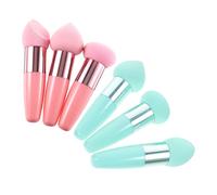 Mipcase Lot De 6 Stylos Éponge De Maquillage Portable Taille Petite Manche Pinceaux De Maquillage En Latex Pour Femmes Usage Visage Et Détails Coloris Rose Et Vert Pâle