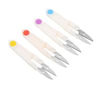 Mipcase Lot de 8 Ciseaux à Tailler de U avec Capuchon Transparent Ciseaux à Coudre Colorés Violet Bleu Rouge Jaune D'art pour Tissu et Bricolage Outils de Coupe Pratiques pour Loisirs