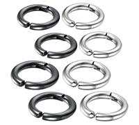 Mipcase Lot de 8 set de Boucles d'Oreilles à Clip Rondes Non Percées Acier Inoxydable Noir et Acier Tailles 10 MM 12 MM Unisexes Hypoallergéniques pour Usage Quotidien et Occasions
