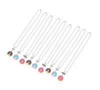 Mipcase Lot De 9 Colliers D'amitié Adorables En Alliage Et Résine, Pendentifs Donuts Colorés, Présent Anniversaire Pour Amis, Léger Et Portable, Délicat, Taille Standard