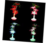 Mipcase Lumière Décorative LED Fleur Artificielle 4pcs en Plastique