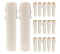 Mipcase Manchons Anti-Gouttes pour Bougies de Lustre 50 Pièces Tubes en Plastique Blanc Ø25X100Mm Protection Résistante à la Chaleur pour Douilles de Candélabres Manchons Transparents