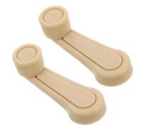 Mipcase Manivelle de Lève-vitre Beige en Abs, Paire, Résistance à L'usure, Adaptée pour Porte et Fenêtre de Voiture, Côté Conducteur